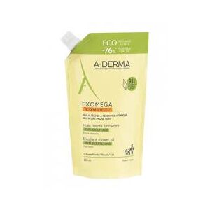 A-Derma Exomega Control - Huile Lavante Émolliente Anti-Grattage 500 ml - Sachet 500 ml - Publicité