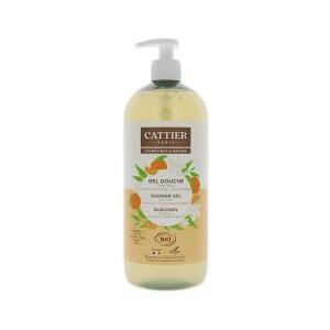 Cattier Gel Douche Sans Sulfate Aloe Vera Parfum Clémentine Fleur d'Oranger Bio 1 L - Flacon-Pompe 1 L