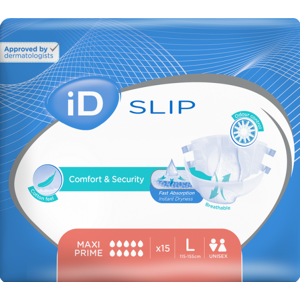 Ontex ID ID Expert Slip Maxi Prime Large 3 paquets de 15 protections