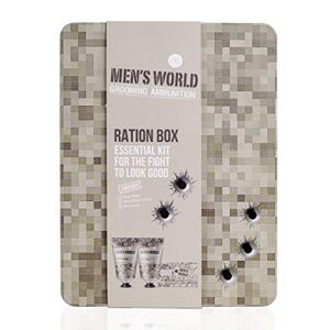 accentra Coffret cadeau  Men`s World, pour homme, gel douche, baume après-rasage, multi-outils dans une jolie boîte cadeau en fer-blanc. Publicité