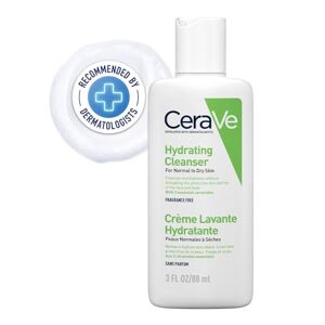 CeraVe Lotion nettoyante hydratante pour peaux normales à sèches, nettoyage doux du corps et du visage, avec 3 céramides essentielles et du hyaluron 88 ml - Publicité