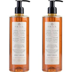 Prija Doccia Shampoo Revitalisant nettoyant pour le corps et les cheveux au ginseng 2 pièces x 380 ml 100% naturel, adapté aux végétaliens, testé dermatologiquement. Publicité