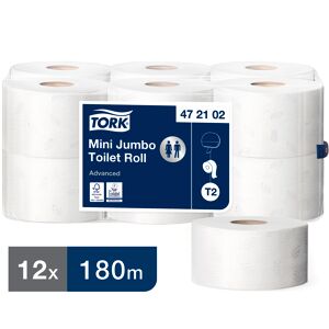 Tork Papier toilette Mini Jumbo double épaisseur Advanced Tork T2 - 12 rouleaux de 180 m Noir/bleu/safran