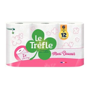 Le trefle Papier toilette double épaisseur Le Trèfle Maxi Douceur - 6 = 12 rouleaux