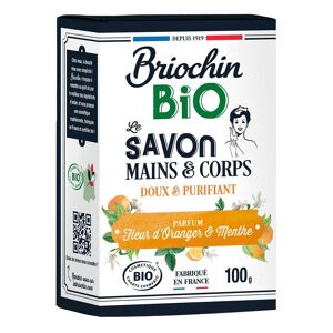 Briochin Savon mains et corps Briochin Bio Fleur d'oranger et menthe - Pain de 100 g