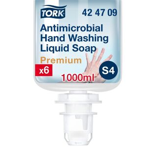 Tork Savon liquide mains Tork Premium Antimicrobien, pour distributeur S4 - Cartouche de 1 L. - Lot de 6 Rose