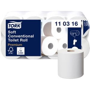 TORK Papier toilette, 2 couches, blanc - Lot de 4