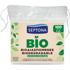 Septona Cotons-tiges biodegradables ? dans un sac, 100 cotons-tiges