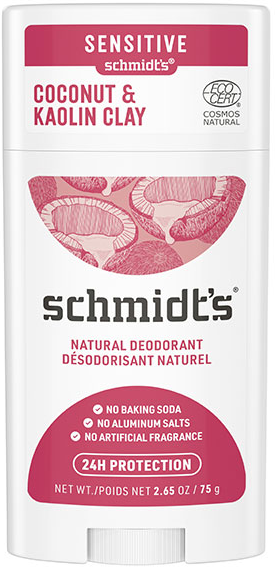 Schmidt s Schmidt's Sensitive Déodorant Stick Noix de Coco Argile 58g