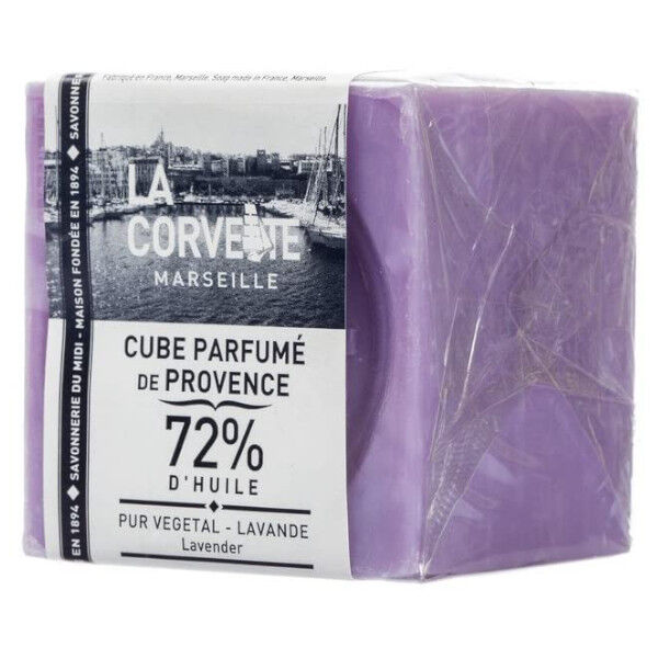 La Corvette Marseille Cube Parfumé de Provence Lavande Filmé 200g