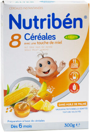 Nutriben Nutribén 8 Céréales et Miel 4 Fruits +6m 300g