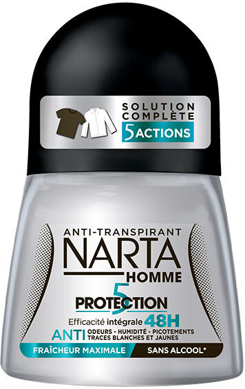 Narta Homme Protection 5 Déodorant Bille Anti-Transpirant 5-en-1 48h 50ml