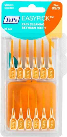 TePe Easy Pick Cure-Dents Silicone Orange XS/S 36 unités