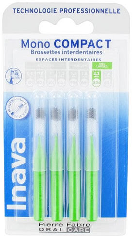 Inava Brossettes 2.2mm Mono Compact Espaces Très Larges Vert 4 unités