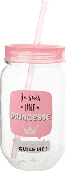 Lysse Baby Mason Jar Enfant Rose avec Paille 45cl