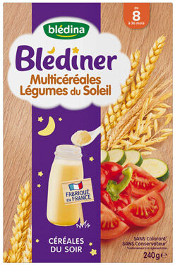 Blédina Blédiner Multicéréales Légumes du Soleil +8m 240g