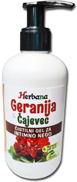 Herbana Gel nettoyant naturel pour soins intimes (Géranium + Arbre à thé), 250 ml