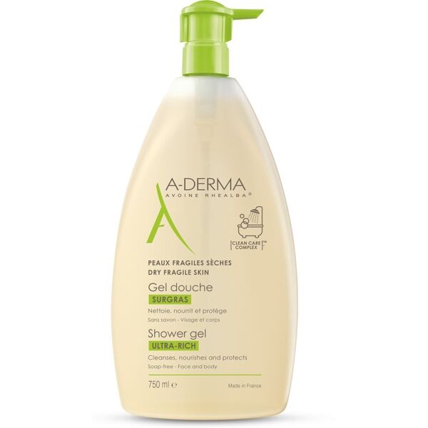 aderma (pierre fabre it.spa) les indispensables gel doccia surgras a-derma 750ml