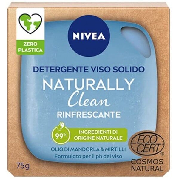 antica farmacia orlandi nivea naturally clean rinfrescante detergente viso solido 75gr.olio di mandorla e mirtilli