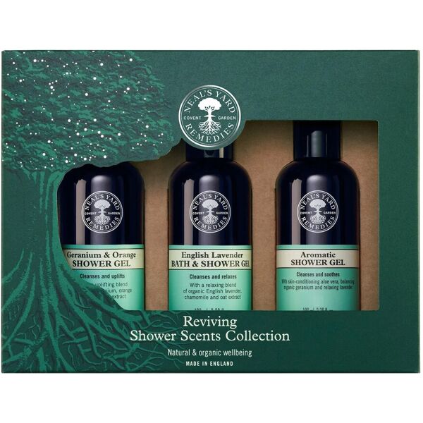 neal's yard remedies reviving shower scents collection 3 x 100 ml shower gel