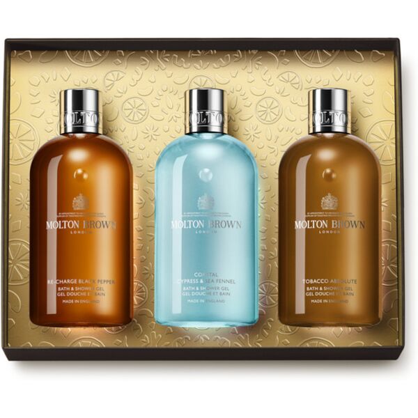 molton brown woody & aromatic body care gift set 3 x 300 ml shower ge