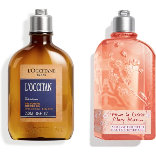 l'occitane en provence un voyagè à deux en provence 250 ml gel doccia uomo + 250 ml gel doccia donna