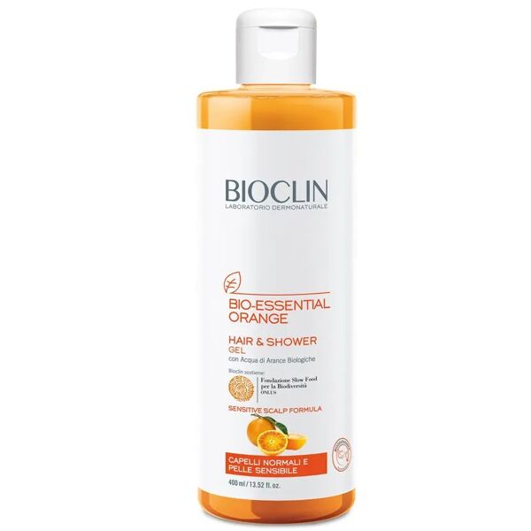 bioclin bio-essential orange hair & shower gel detergente 400 ml