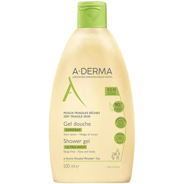 a-derma les indispensables gel doccia surgras 500 ml