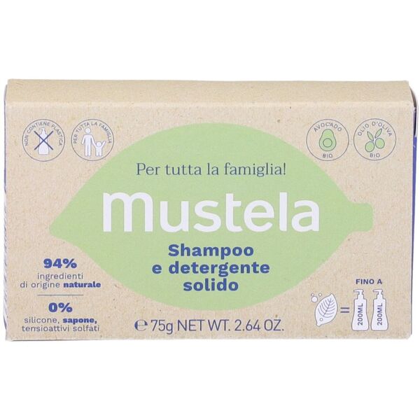 mustela shampoo e detergente solido corpo e capelli 75 g