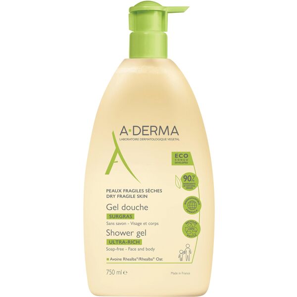 a-derma les indispensables gel doccia surgras 750 ml