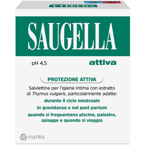 saugella ph 4,5 attiva salviettine intime detergenti 10 salviettine