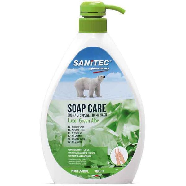 soap care sapone liquido mani luxor green aloe sanitec 1 l