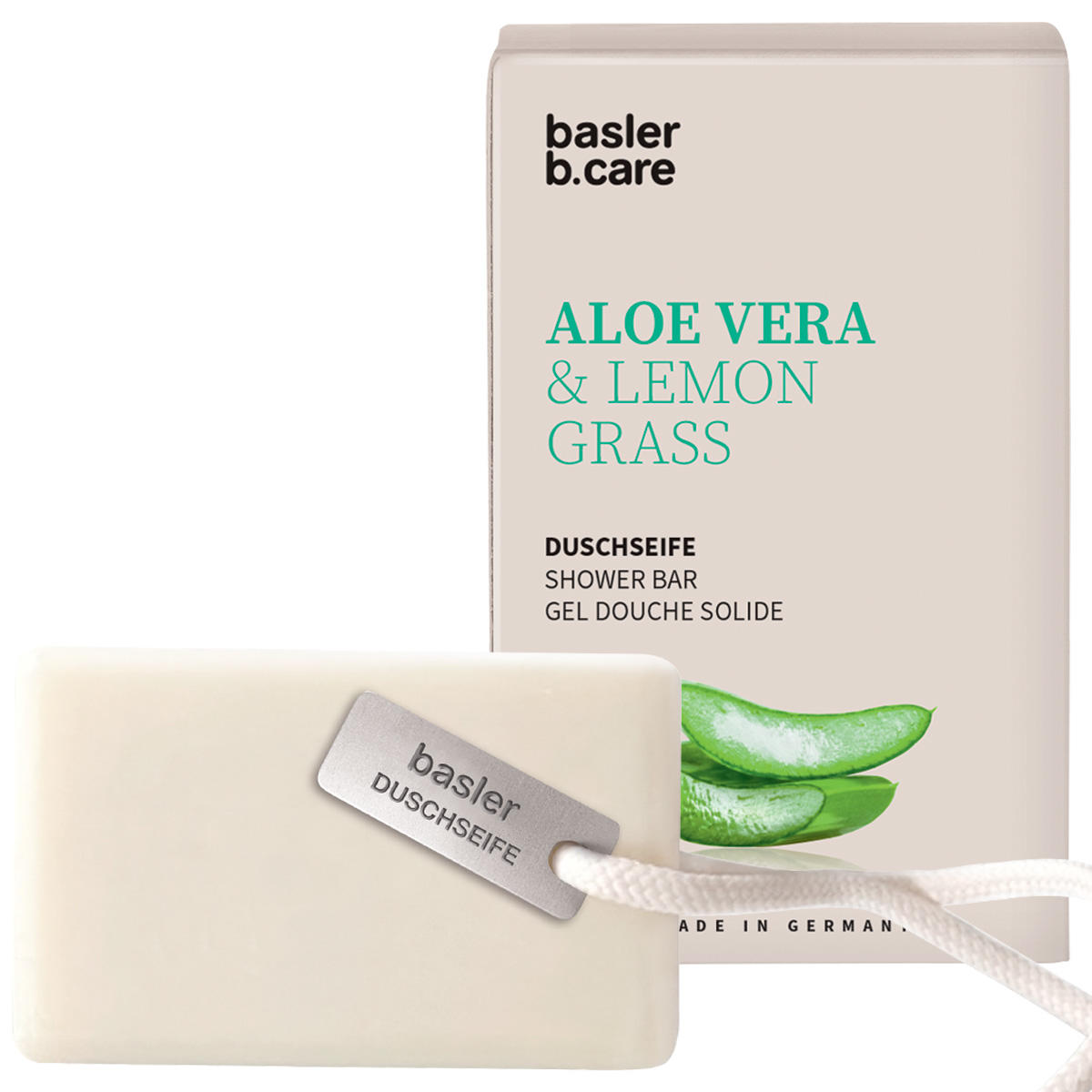 Basler Sapone da doccia solido Aloe Vera & Citronella incl. cordoncino con ciondolo 100 g