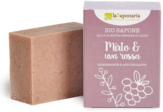 LA SAPONARIA Mirto e Uva Rossa Sapone Biologico 100 g All'olio Extravergine D'oliva