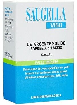 SAUGELLA Viso Detergente Solido Con Zolfo 100 g Linea Dermatologica