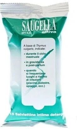 SAUGELLA Attiva Salviette Detergenti 15 Pezzi