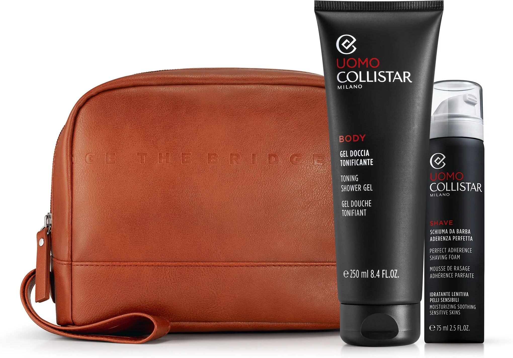 Collistar Cofanetto Gel Doccia Tonificante 250 ml + Schiuma Da Barba Aderenza Perfetta 75 ml + Beauty Bag The Bridge