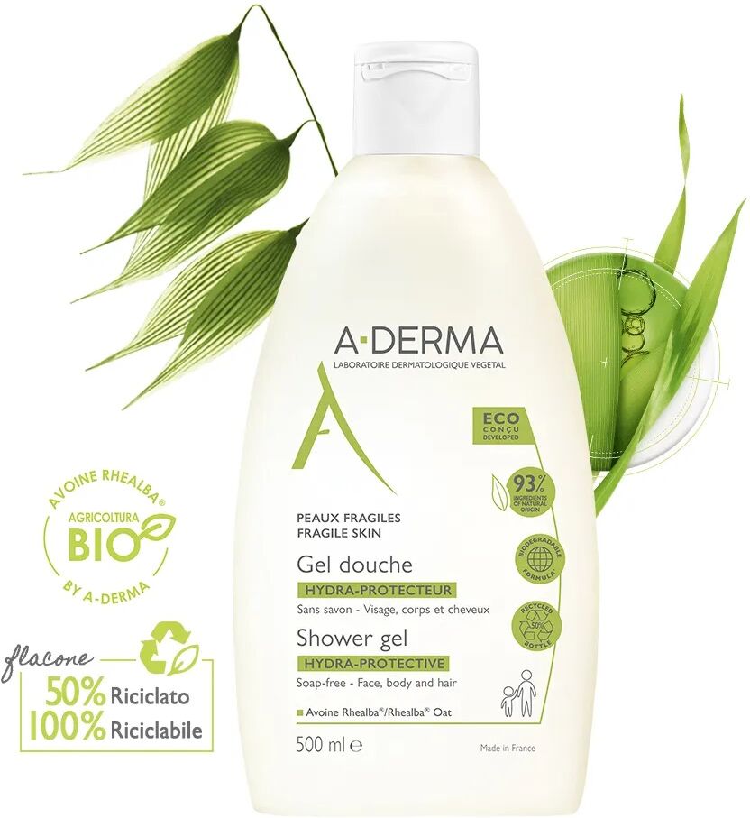 ADERMA (Pierre Fabre It.SpA) LES INDISPENSABLES GEL DOCCIA HYDRA PROTETTIVO VISO CORPO CAPELLI 500ML