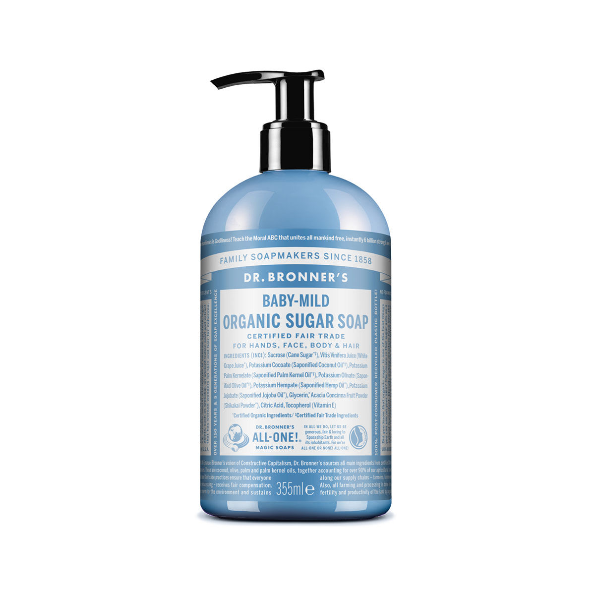 Dr. Bronner's Unscented Organic Sugar Soap 355ml