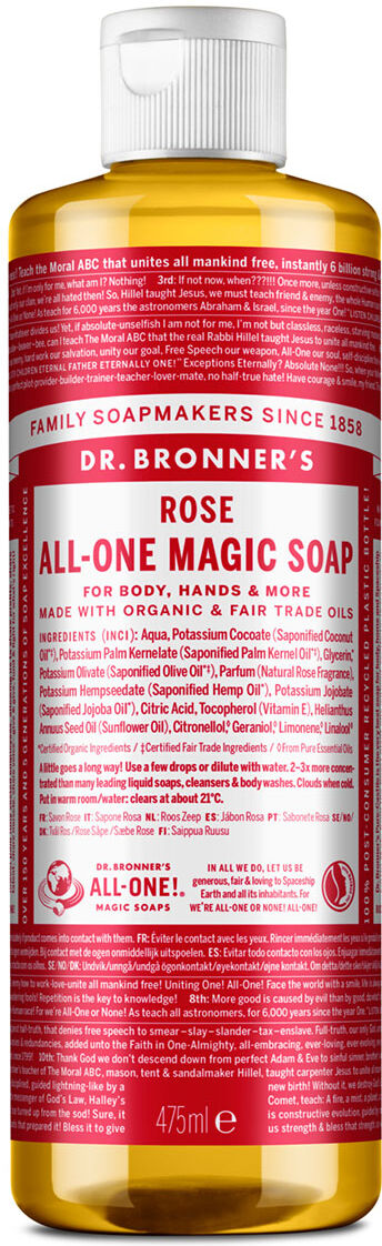 Dr. Bronner's 18-in-1 Liquid Soap Rose 475ml