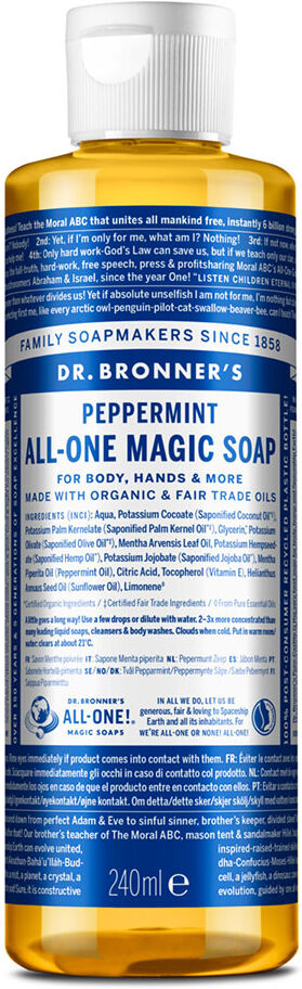 Dr. Bronner's Dr Bronner's 18-in-1 Liquid Soap Peppermint 240ml