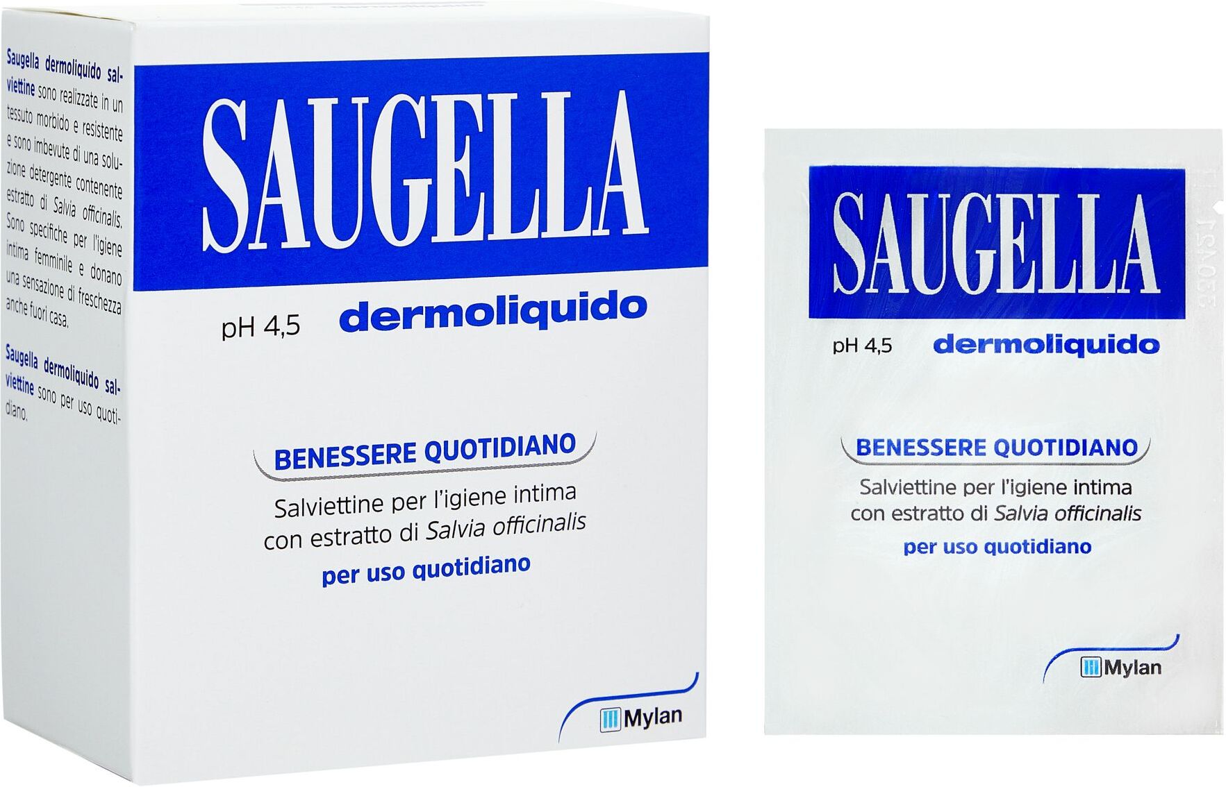 Saugella Dermoliquido Salviette Igiene Intima Ph 4.5 10 Bustine