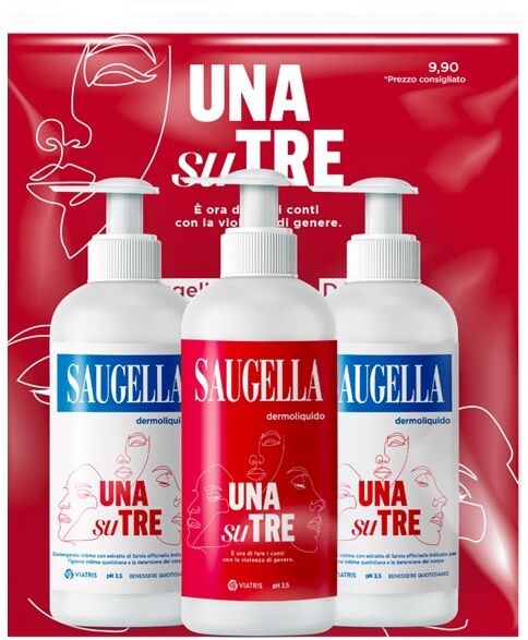 Saugella Una Su Tre Dermoliquido Detergente Intimo 3x200ml