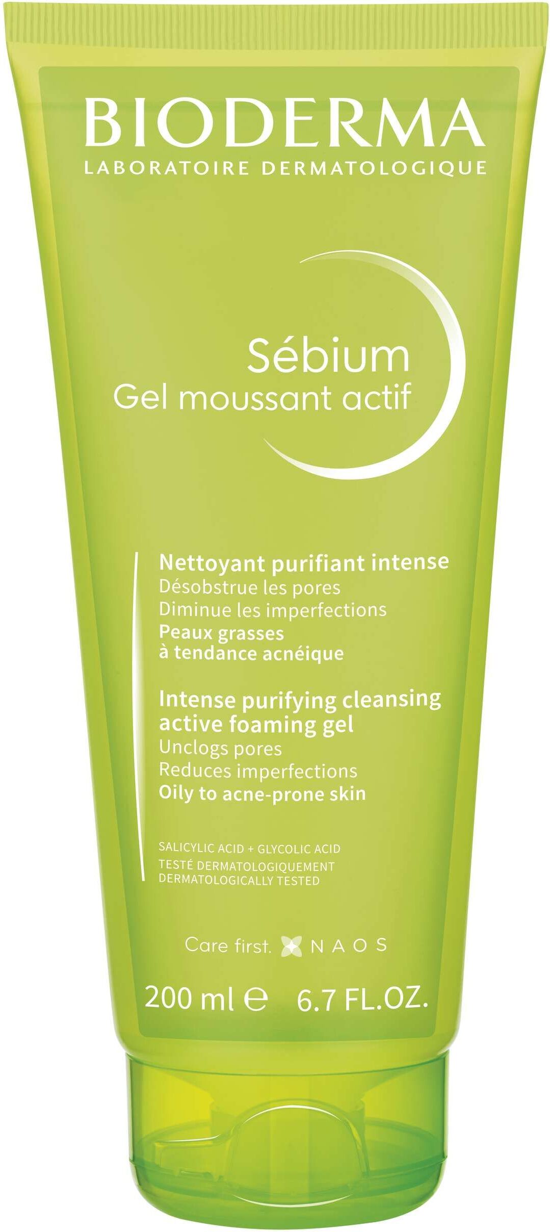 Bioderma Sebium Gel Moussant Actif Gel Detergente Esfoliante Purificante 200ml