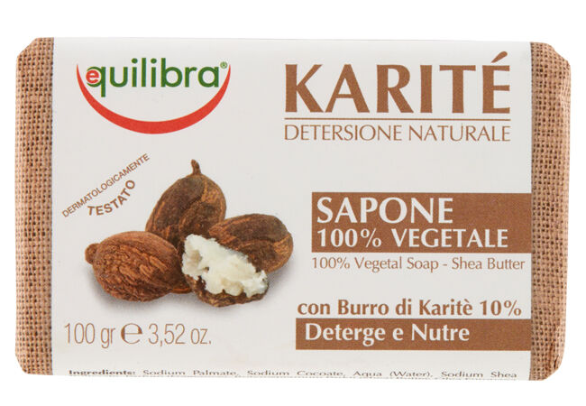 Equilibra Sapone Naturale Karité 100% Vegetale 100ml