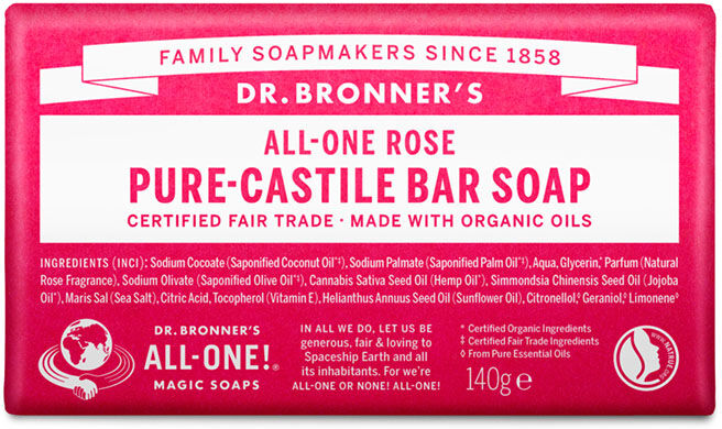 Dr. Bronner's Bar Soap Rose 140g