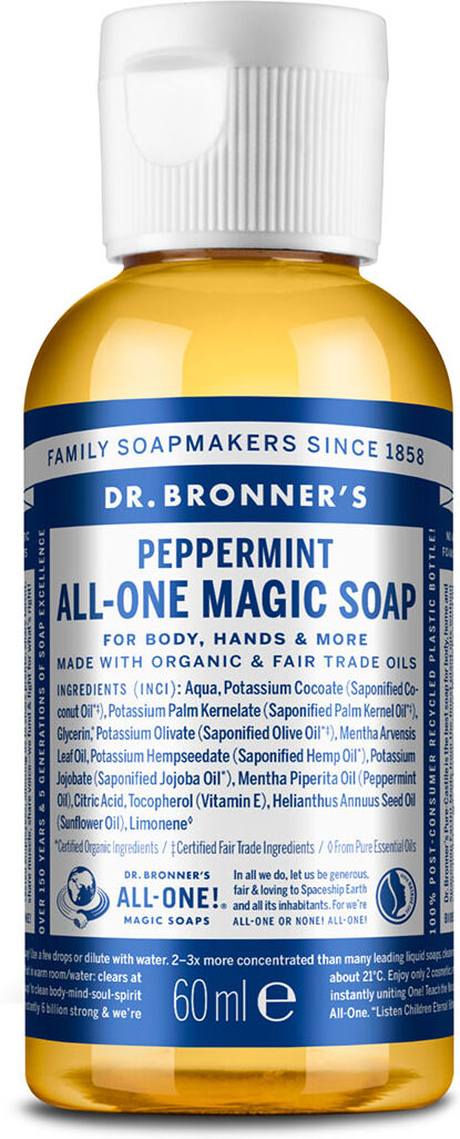 Dr. Bronner's Dr Bronner's 18-in-1 Liquid Soap Peppermint 60ml