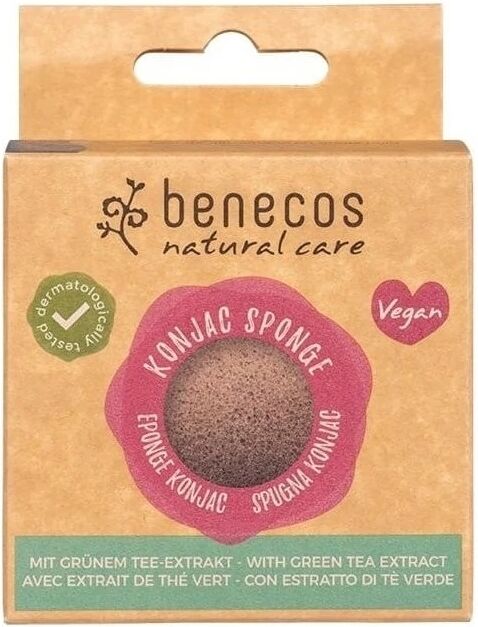 benecos Spugne e Accessori Viso Konjac Sponge con Tè Verde