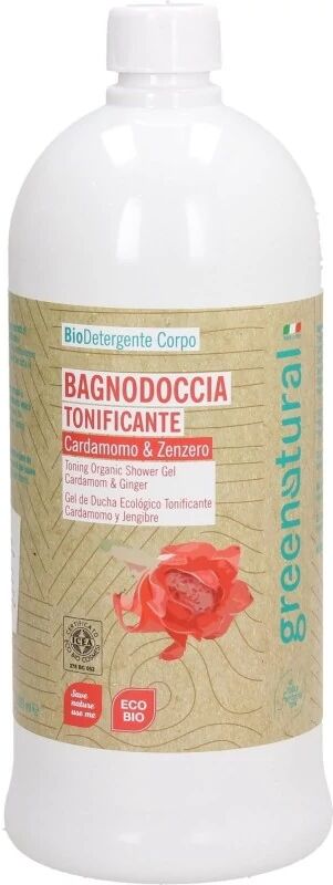 greenatural Bagnoschiuma Bio Bagnodoccia Tonificante Cardamomo e Zenzero 1 LT