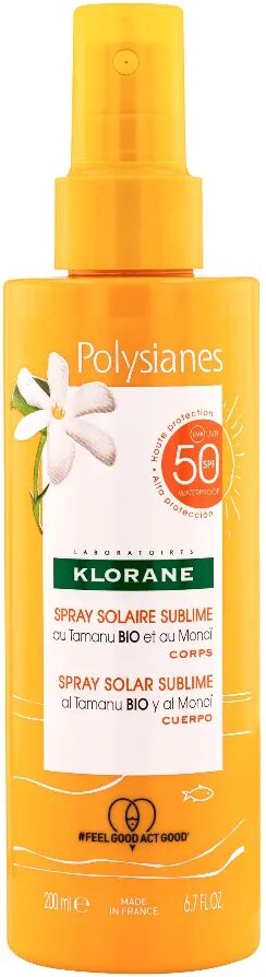 Klorane Polysianes Spray Solare Sublime Corpo SPF 50 Protezione Corpo 200 ml